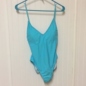 Blue/light teal ish one piece swimsuit